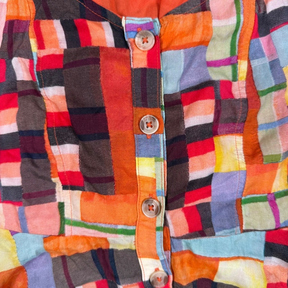 Pilcro Anthropologie Boho Hippie Patchwork Peplum Halter Cami Top Multi Color XS - Picture 6 of 8